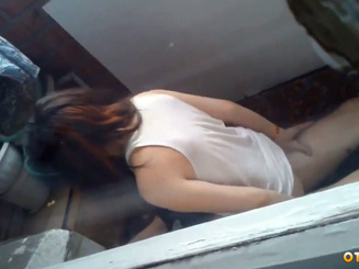 Секс молоденькой пары из Новокузнецка на балконе квартиры